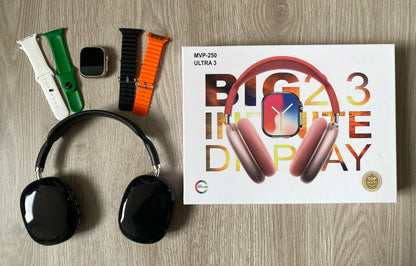 Combo Reloj Smartwatch Ultra 3 Diadema