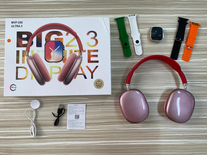 Combo Reloj Smartwatch Ultra 3 Diadema