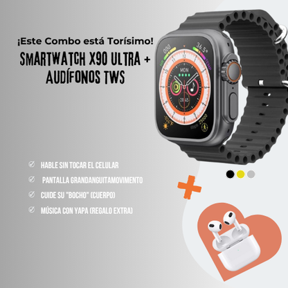 Combo Smartwatch X90 Ultra y Audífonos TWS