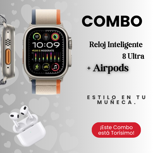 Smartwatch Watch 8 Ultra + Airpods
